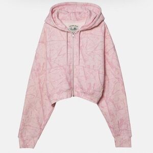 Dairy Boy Bubblegum Camo Cropped Zipped Hoodie